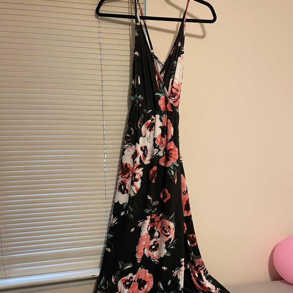 Black and Pink Flower Dress
